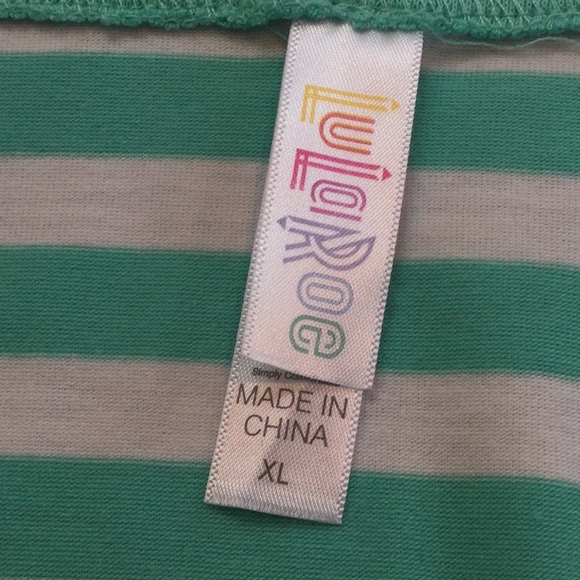 New! LuLaRoe women’s tee shirt size XL. Teal stripe. - Picture 4 of 7